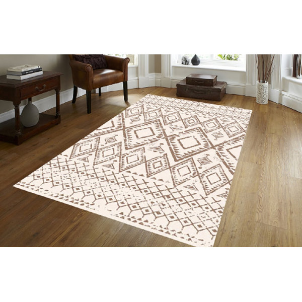 Gracie Oaks Asaph Brown/Cream Rug Wayfair.co.uk